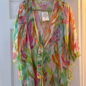 BECCA Women's Vibrant Sheer Kimono NWT
